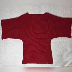 Short Sleeve Sweater Knit Top Red Womens